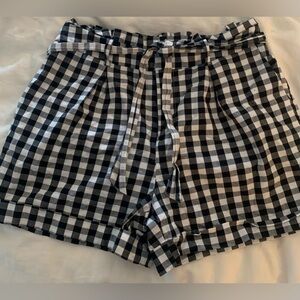 A New Day Women’s Gingham Shorts w/Cuffed Hem, Fabric Belt, Cotton Blend; Size M